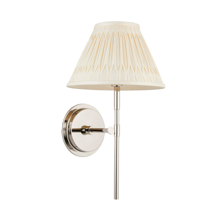 Endon 103357 Rennes And Chatsworth 1 Light Wall Bright Nickel Plate And Ivory Silk