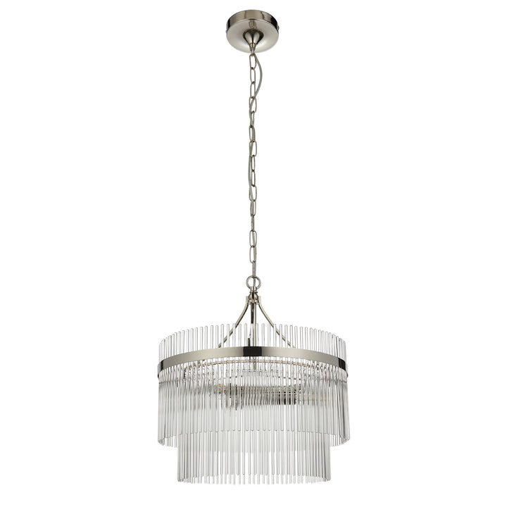 Endon 104113 Marietta 3 Light Pendant Bright Nickel Plate And Clear Glass