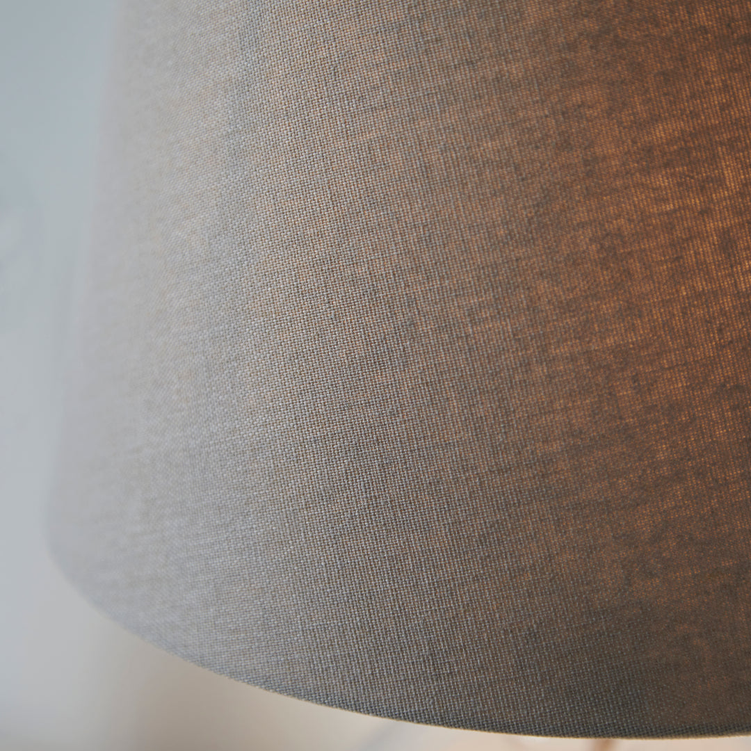 Endon 106274 Lyra And Cici 1 Light Table Lamp Clear Textured Glass And Grey Linen Mix Fabric