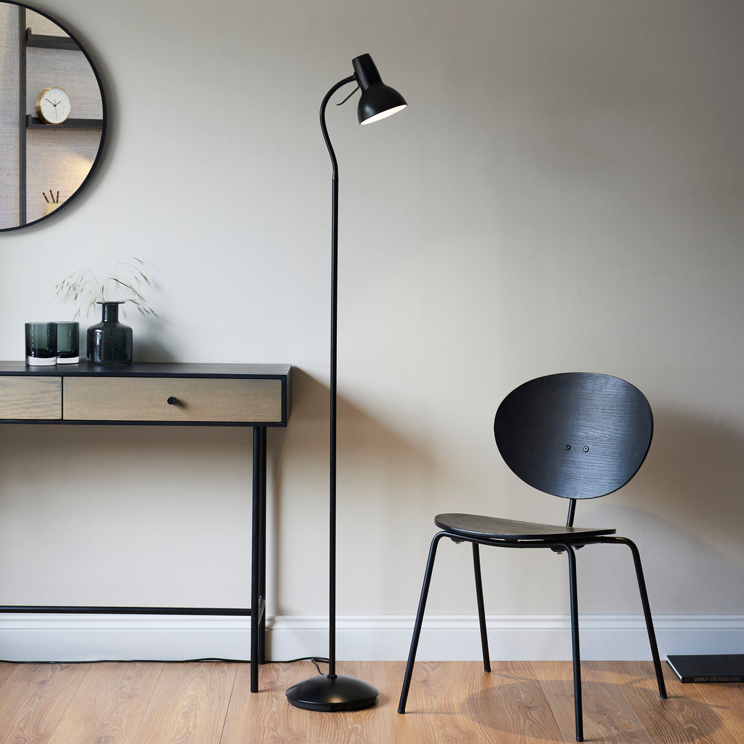 Endon 106997 Amalfi 1 Light Floor Lamp Matt Black Paint