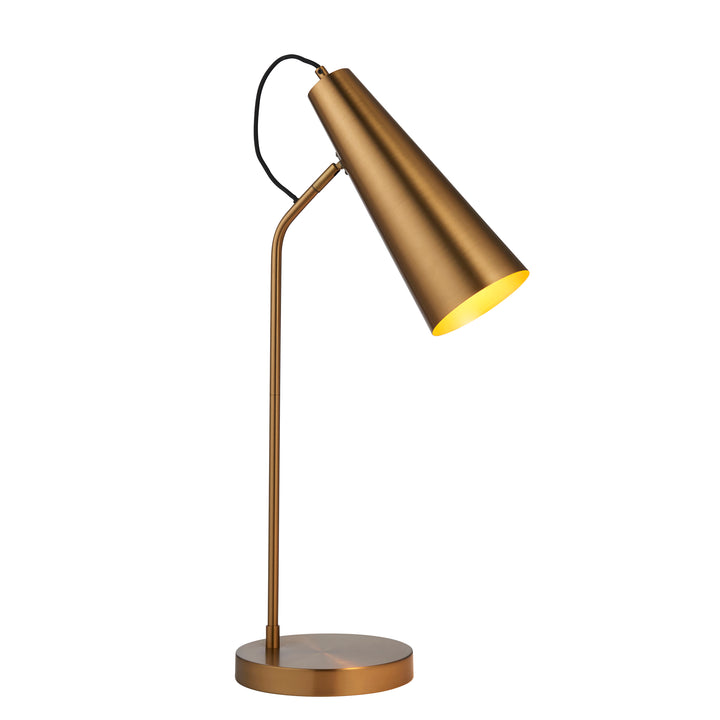 Endon 107527 Karna New 1 Light Table Lamp Warm Antique Brass Plate