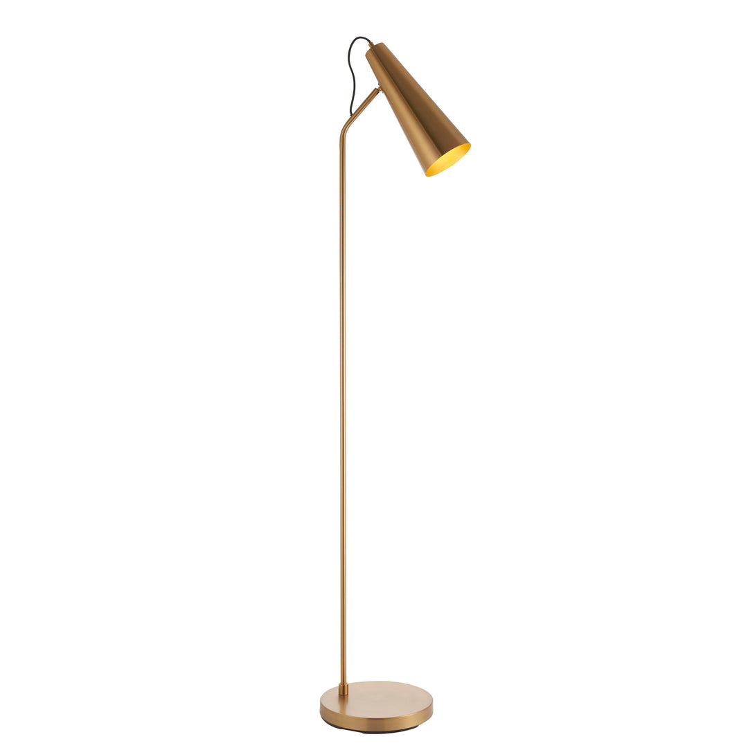 Endon 107528 Karna New 1 Light Floor Lamp Warm Antique Brass Plate
