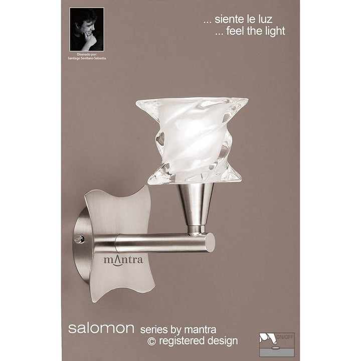 Mantra M3021/S Salomon Wall Lamp Switched 1 Light G9 Satin Nickel