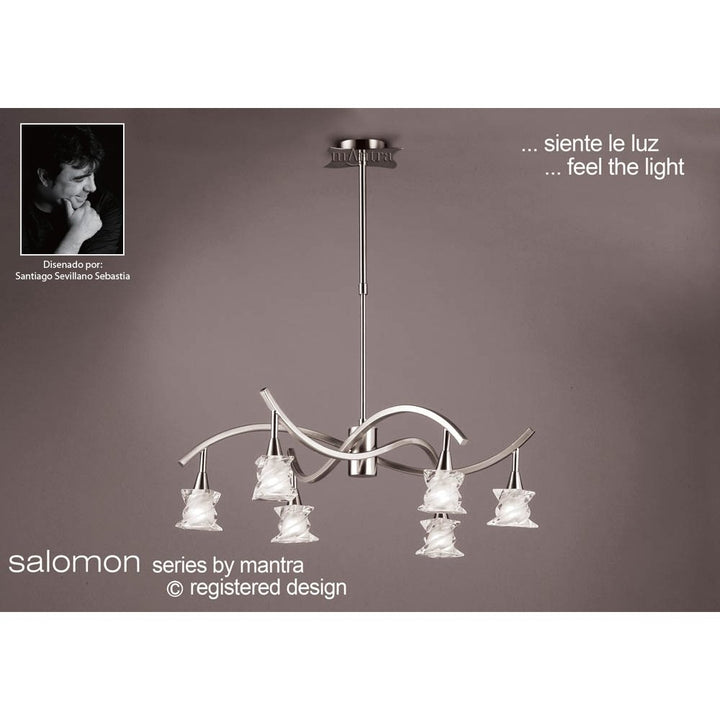 Mantra M3030 Salomon Telescopic Lamp 6 Light G9 Satin Nickel