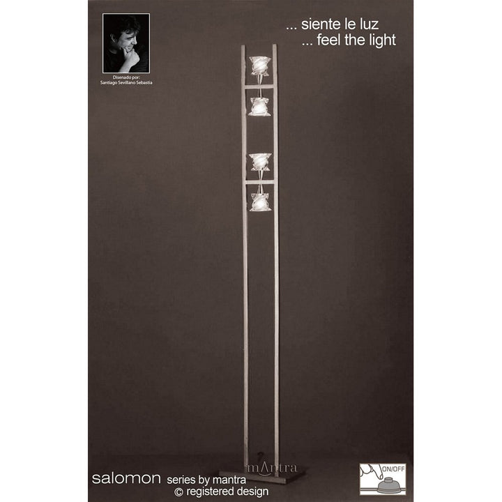 Mantra M3034 Salomon Floor Lamp 4 Light G9 Satin Nickel