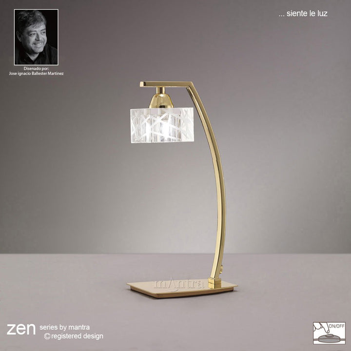 Mantra M1447PB Zen Table Lamp 1 Light G9 Polished Brass