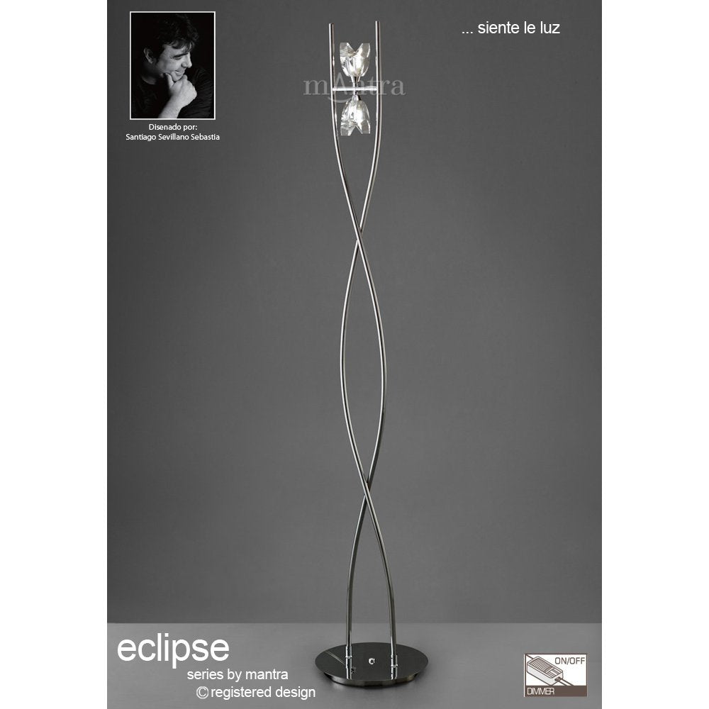 Mantra M1463 Eclipse floor lamp 2 light polished chrome
