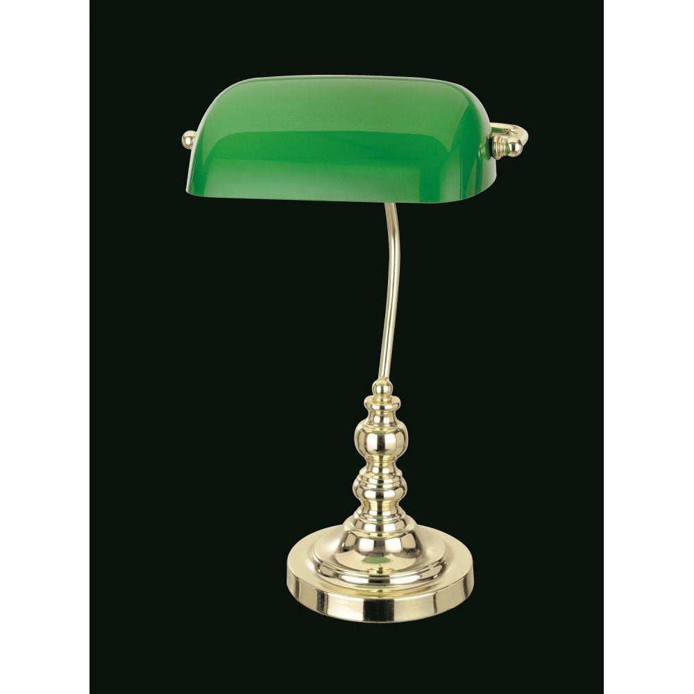 Impex TB305101/GRN/PB Bankers Green Glass Table