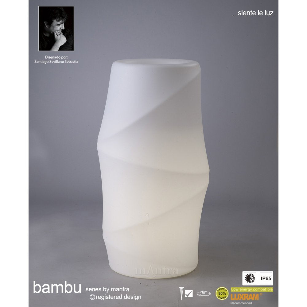 Mantra M3646 Bambu Tall Pot 2 Light E27 Outdoor Opal White