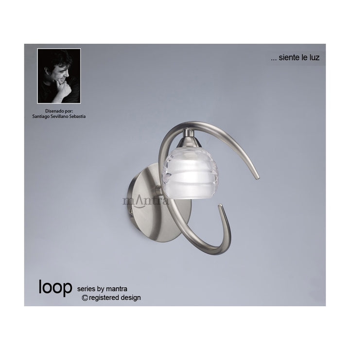 Mantra M1816 Loop Wall Lamp 1 Light G9 ECO Satin Nickel