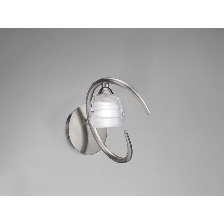 Mantra M1816/S Loop Wall Lamp Switched 1 Light Satin Nickel