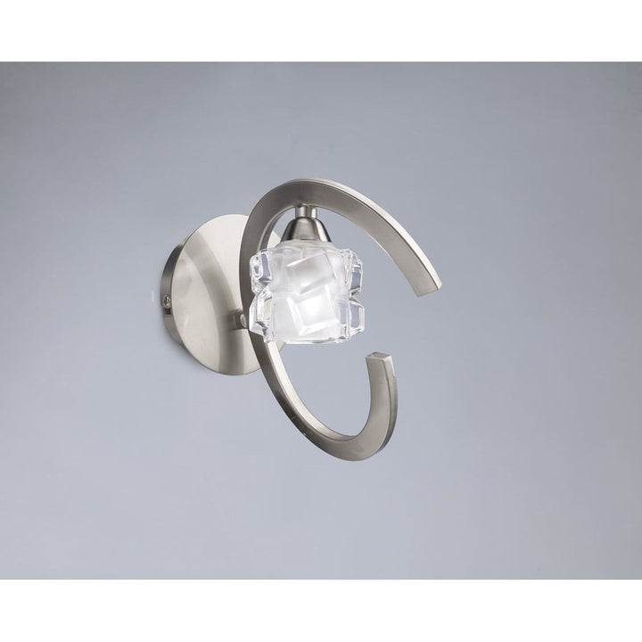 Mantra M1855/S Ice Wall Lamp Switched 1 Light Satin Nickel