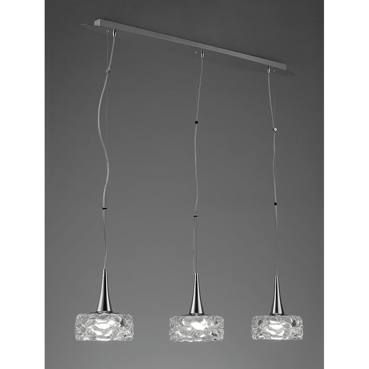 Mantra M3931 O2 Pendant 3 Light Line Large Polished Chrome