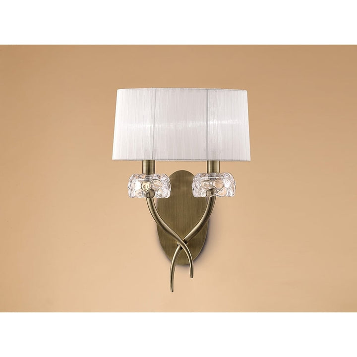 Mantra M4634AB/S Loewe Wall Lamp Switched 2 Light Antique Brass