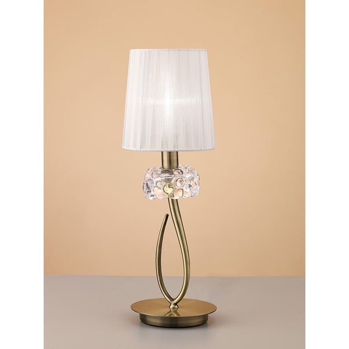 Mantra M4637AB Loewe Table Lamp 1 Light Small Antique Brass