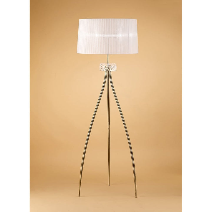 Mantra M4638AB Loewe Floor Lamp 3 Light Antique Brass