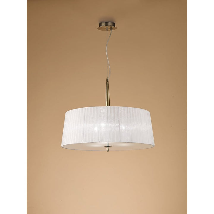 Mantra M4639AB Loewe Single Pendant 3 Light Antique Brass