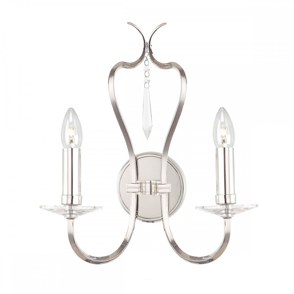 Elstead PM2 PN Pimlico Two Light Wall Light Polished Nickel