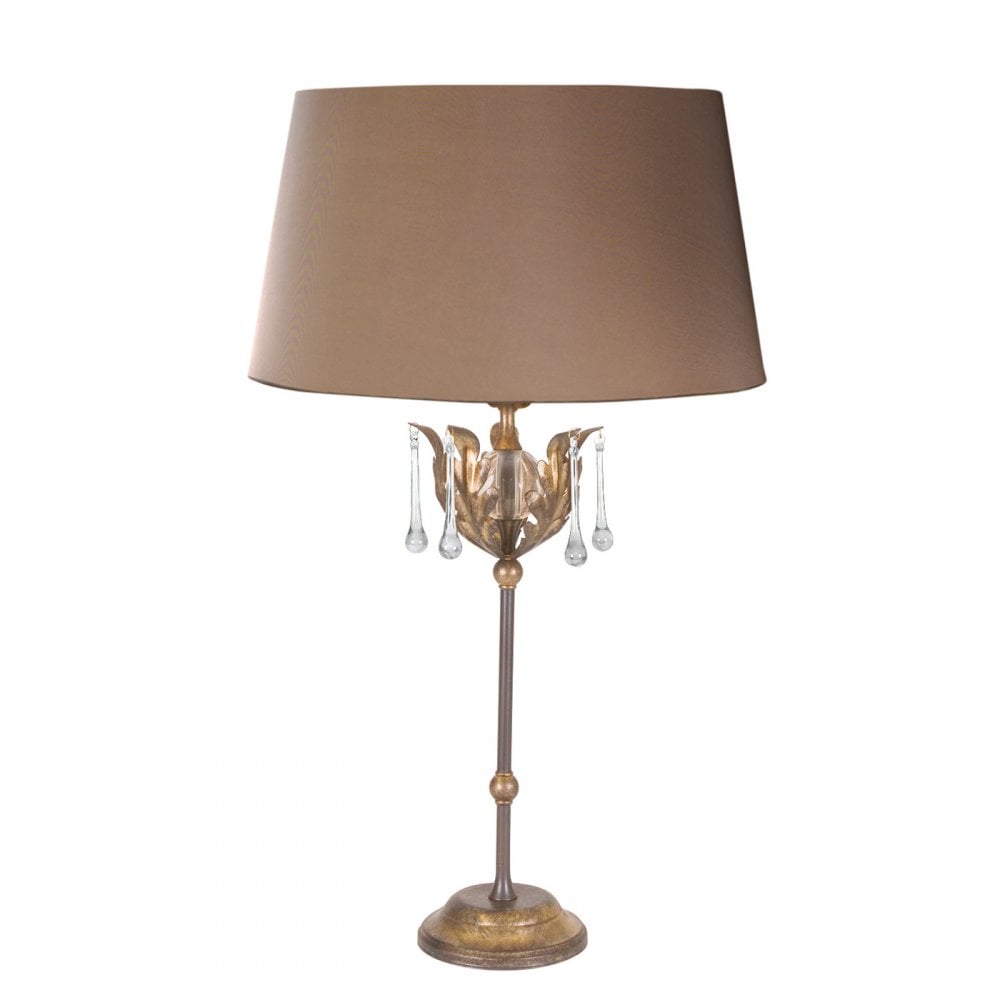 Elstead AML/TL BRONZE Amarilli One Light Table Lamp (includes Shade) Bronze/gold