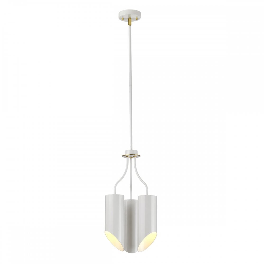 Elstead QUINTO3 WAB Quinto 3 Light Chandelier White Aged Brass