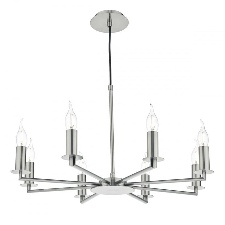 Dar TYL0838 | Tyler Pendant | 8-Light Satin Nickel Adjustable