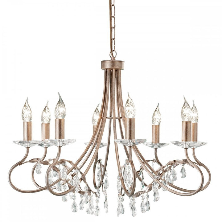 Elstead CRT8 SILVER/GOLD Christina Eight Light Chandelier Silver/gold