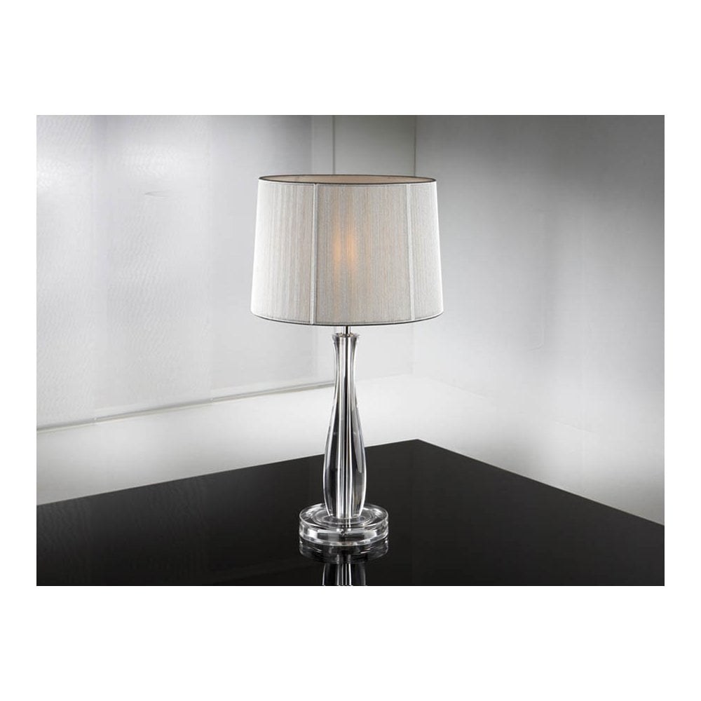 Schuller 663023UK Lin 1 Light Table Lamp Clear Silver