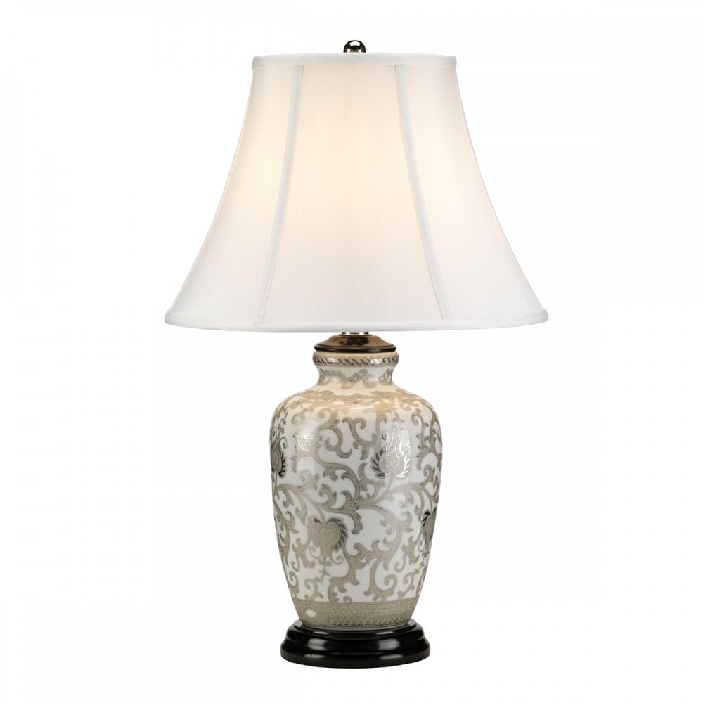 Elstead SILVERTHISTLE/TL Silver Thistle 1 Light Table Lamp White and Silver