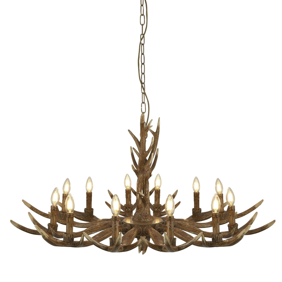 Searchlight 6416-12BR Stag 12 Light Antler Pendant Brown
