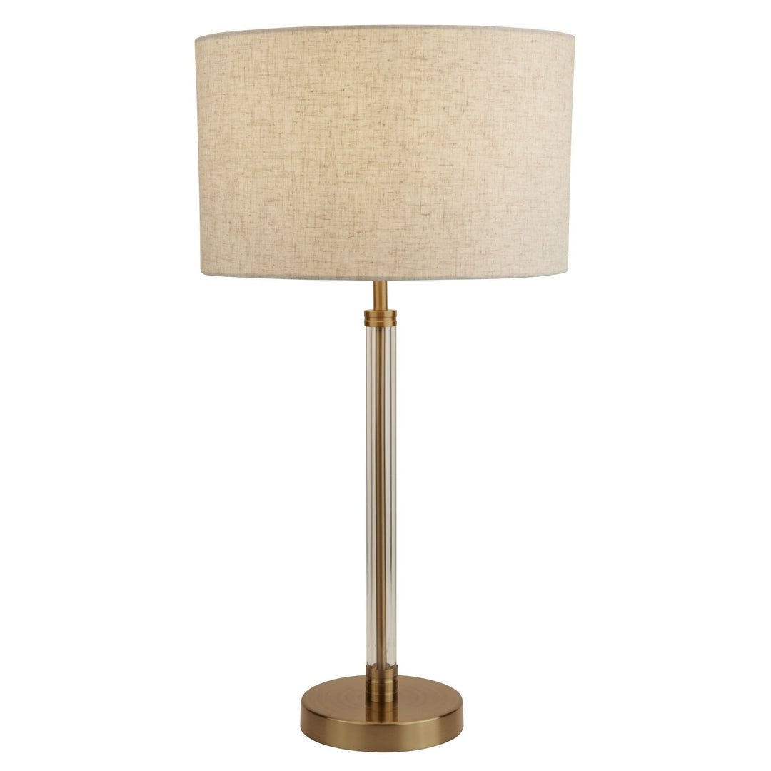 Searchlight 7071BZ Siena Table Lamp Clear Bronze Oatmeal Shade