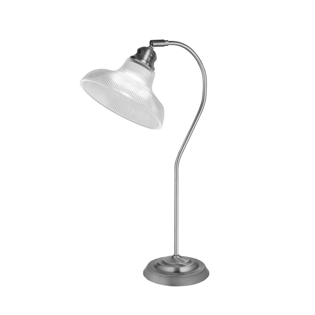 Searchlight 7180SS Bistro III Table Lamp Satin Silver Halophane Glass