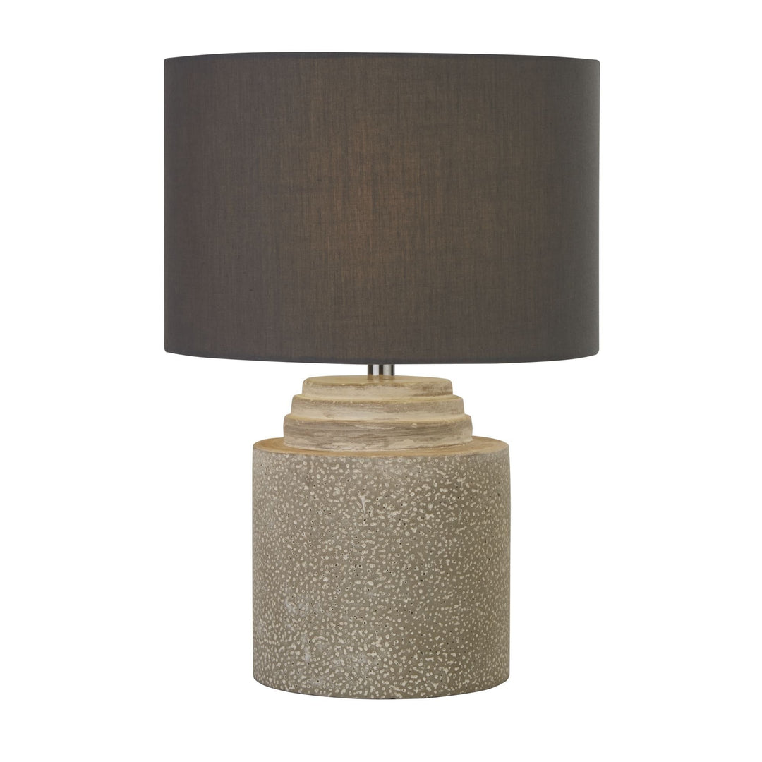 Searchlight 9260GY Zara Grey Cement Table Lamp With Grey Shade