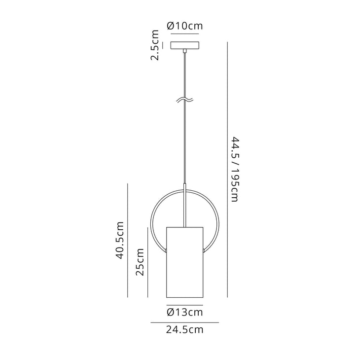 Nelson Lighting NL74079 Amo Single Pendant Satin Nickel/Polished Chrome