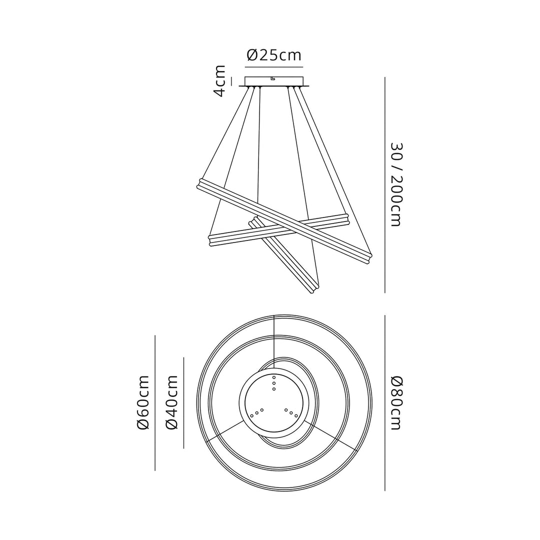 Nelson Lighting NL77709 Orla Pendant 3 Light LED Dimmable Matt White