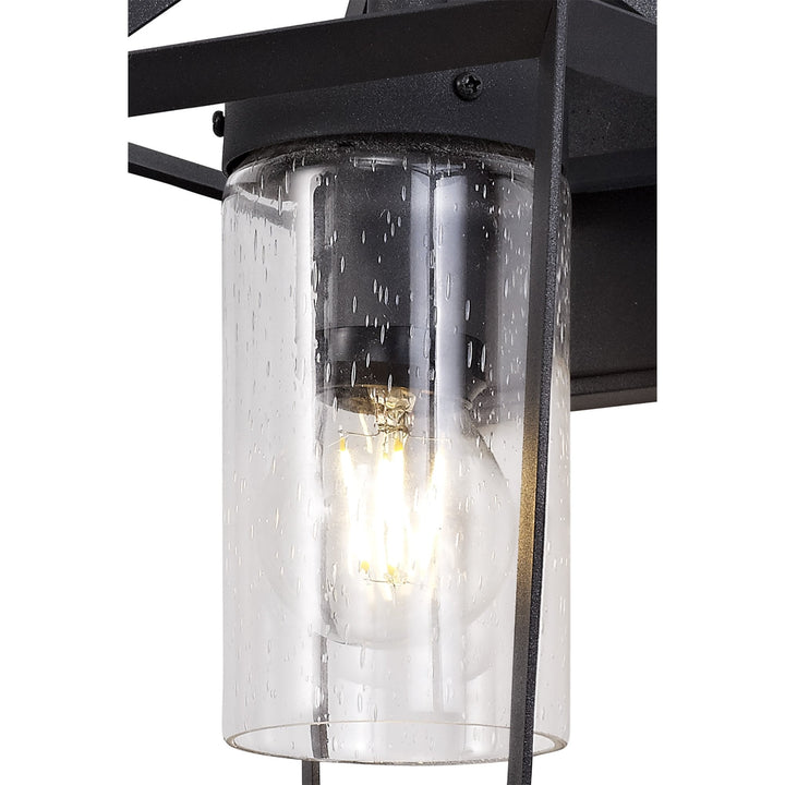Nelson Lighting NL77809 Carma Outdoor Down Wall Lamp 1 Light Anthracite/Clear Rain Drop Effect Glass