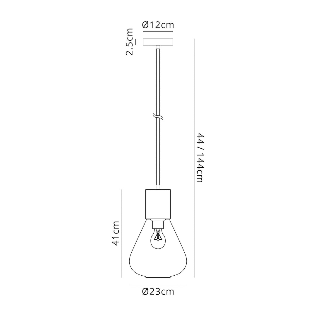 Nelson Lighting NL81339 Olivia Narrow Pendant 1 Light Ancient Brass/Clear Glass