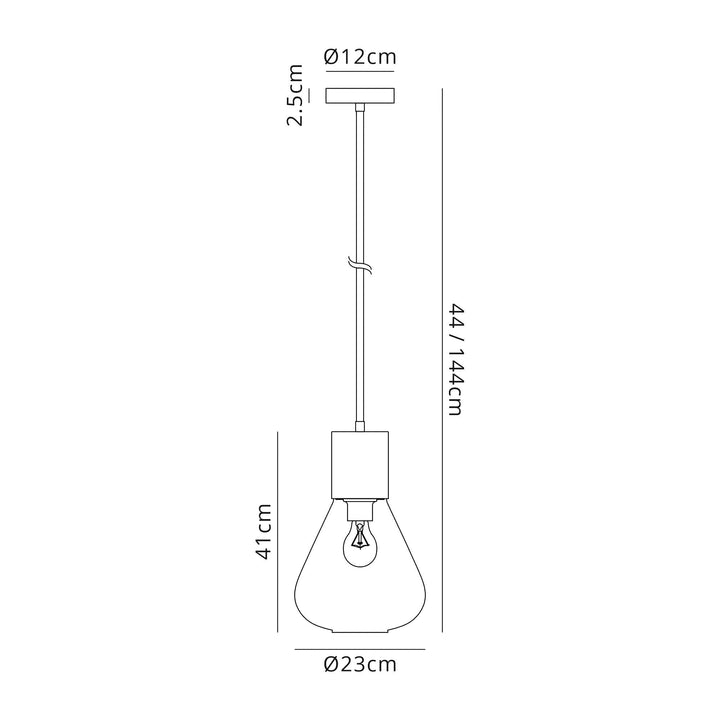 Nelson Lighting NL81339 Olivia Narrow Pendant 1 Light Ancient Brass/Clear Glass