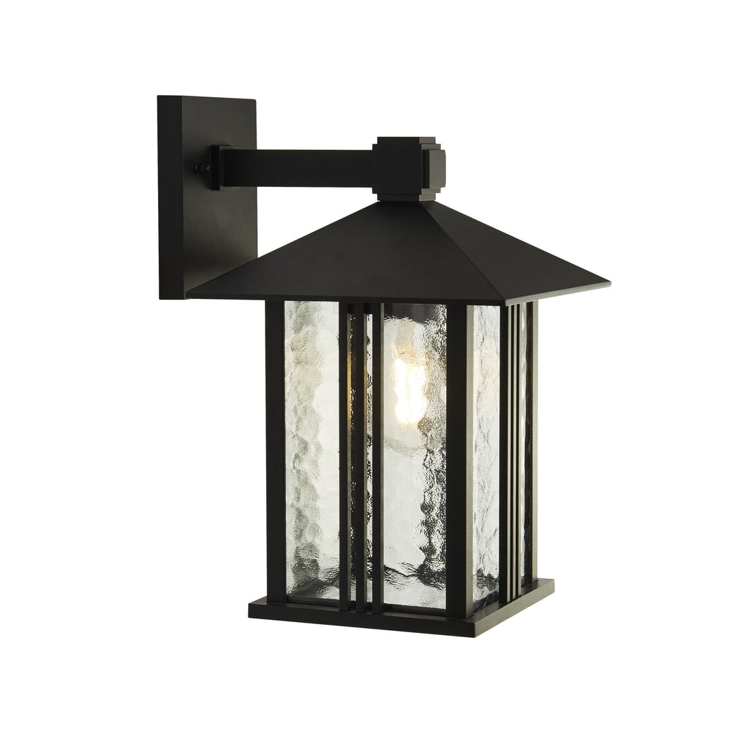 Searchlight Lighting 7926BK Venice 1 Light Outdoor Wall / Porch Light Black With Water Glass
