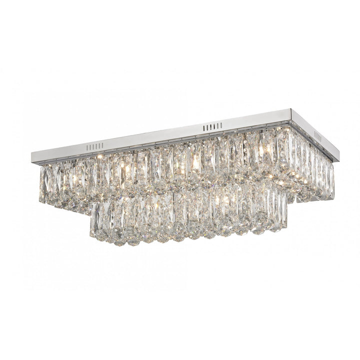 Impex Lighting CFH1708/12/CH Lilou 12 Light Flush Ceiling Chrome