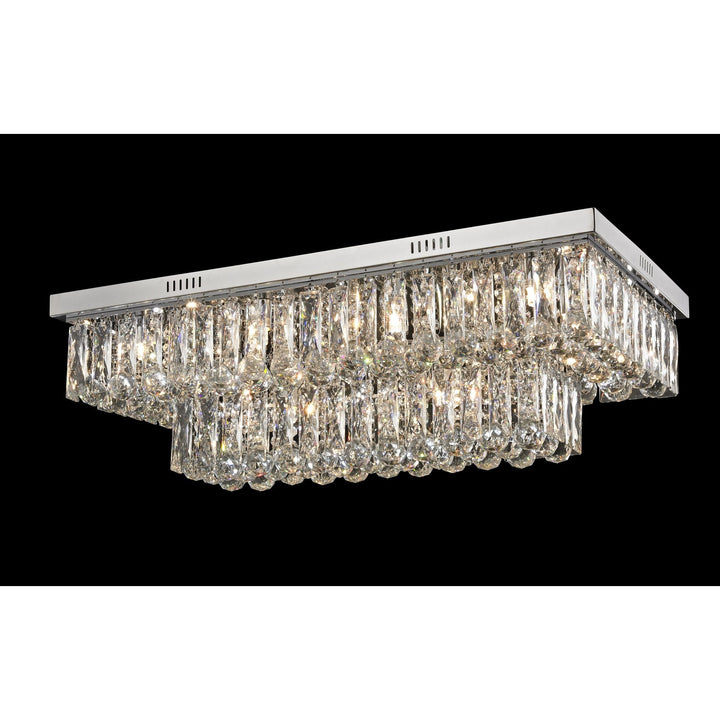 Impex Lighting CFH1708/12/CH Lilou 12 Light Flush Ceiling Chrome