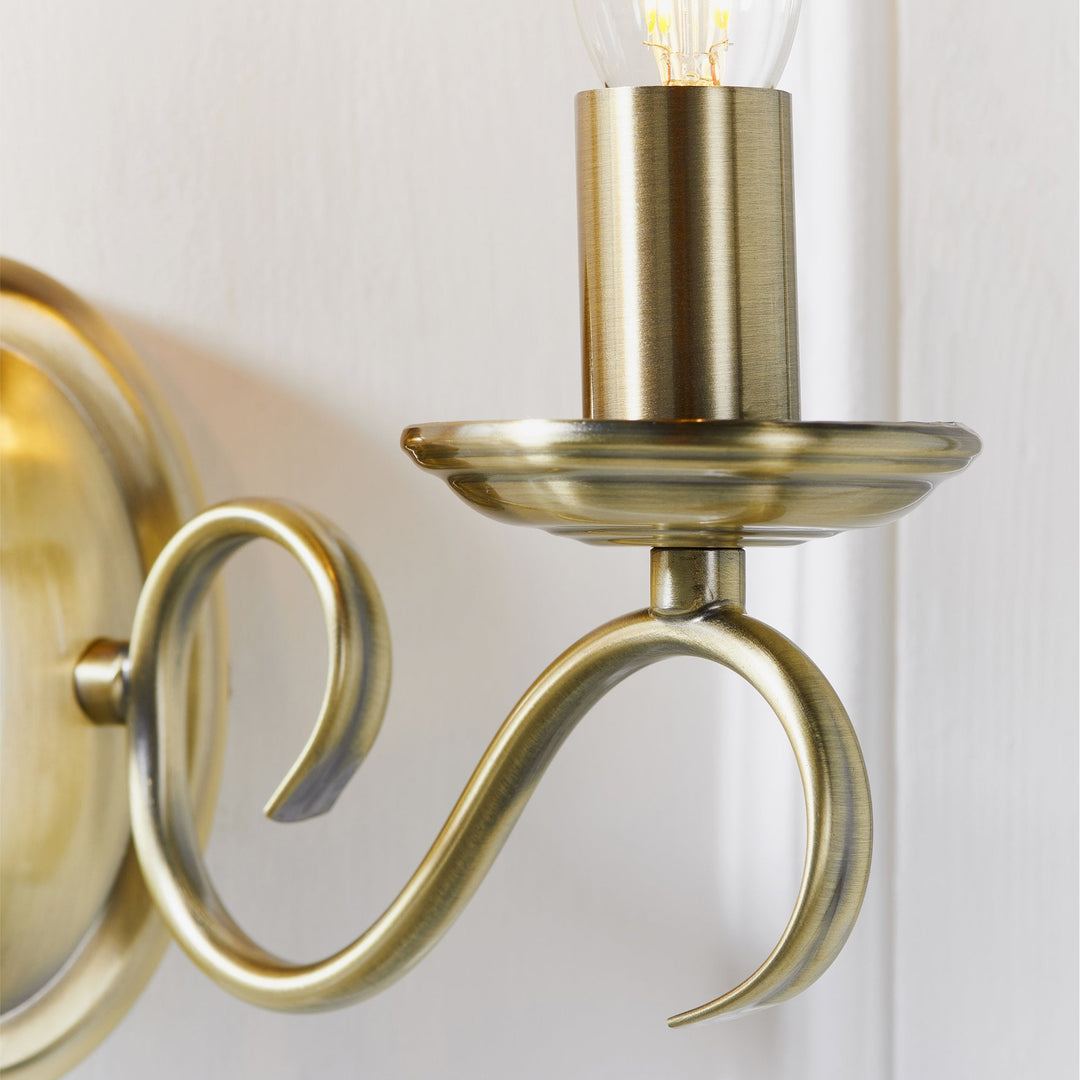 Endon 2030-2AN Bernice 2 Light Wall Light Brass