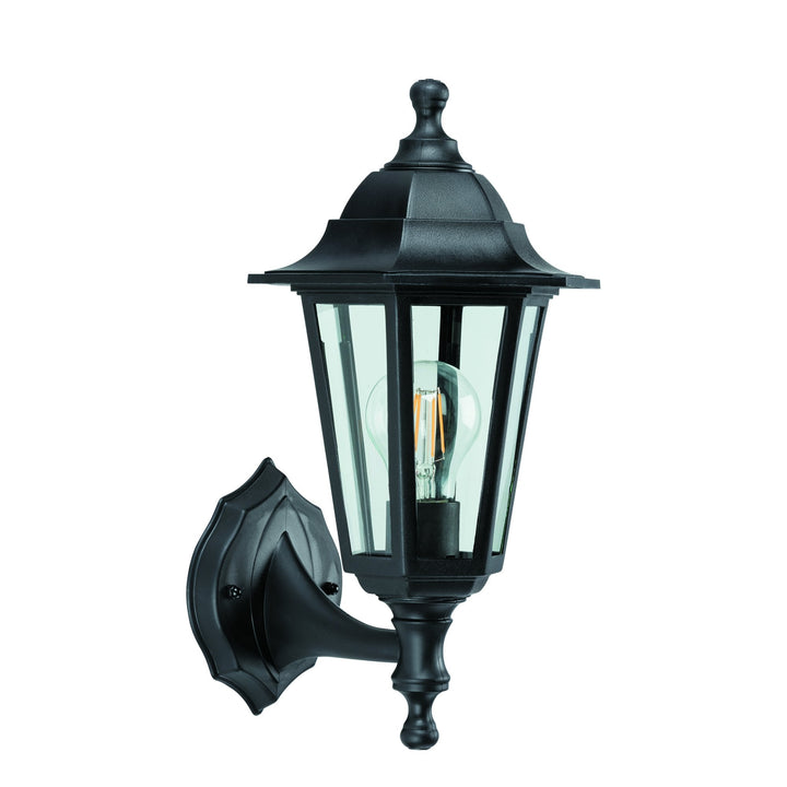 Endon EL-40045 Bayswater 1 Light Outdoor Wall Light Black Clear