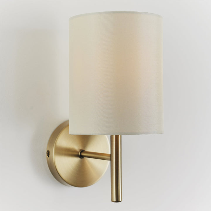 Endon BRIO-1WBAB Brio 1 Light Wall Light Brass Cream