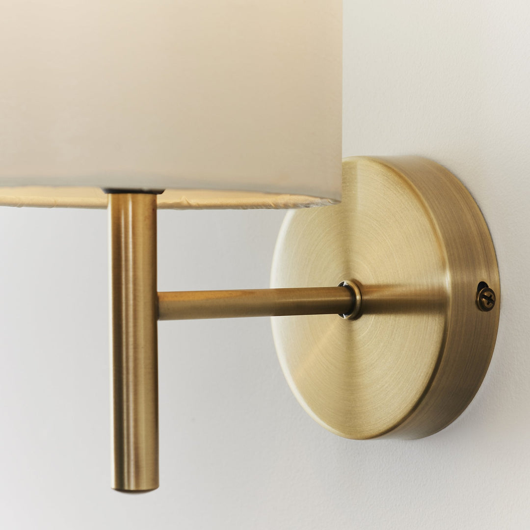 Endon BRIO-1WBAB Brio 1 Light Wall Light Brass Cream