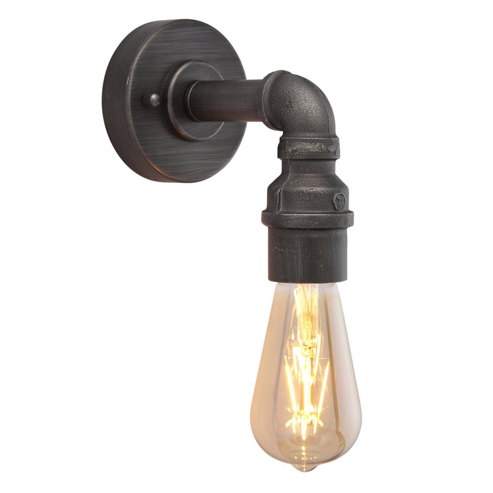 Endon 78765 Pipe 1 Light Wall Light Pewter