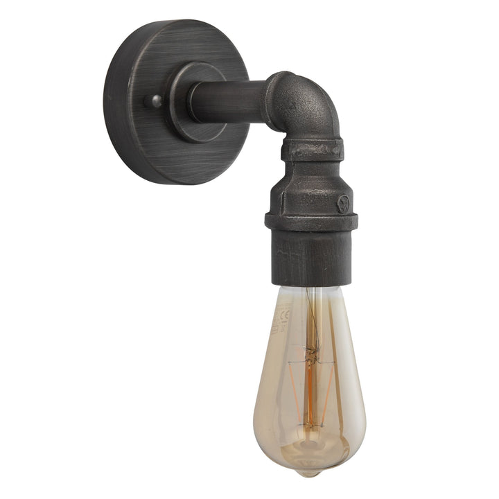 Endon 78765 Pipe 1 Light Wall Light Pewter