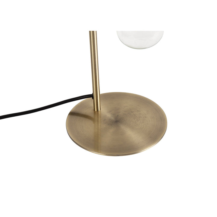 Nelson Lighting NL77499 Tuba Table Lamp 1 Light Medium Oak/Antique Brass