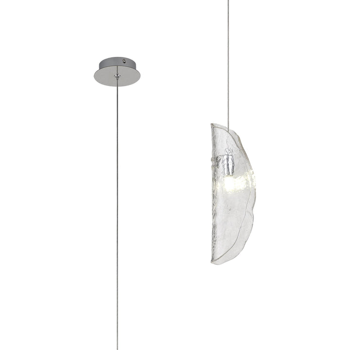 Nelson Lighting NL81899 Wish Pendant 1 Light Polished Chrome/Clear Glass