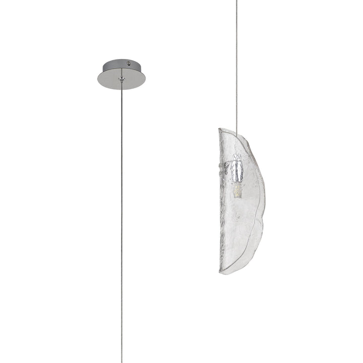 Nelson Lighting NL81899 Wish Pendant 1 Light Polished Chrome/Clear Glass