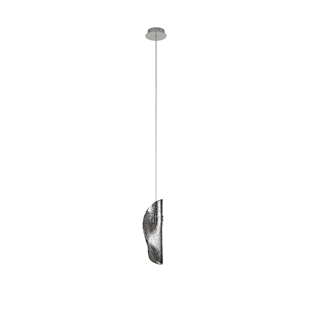 Nelson Lighting NL81919 Wish Pendant 1 Light Polished Chrome/Smoked Glass